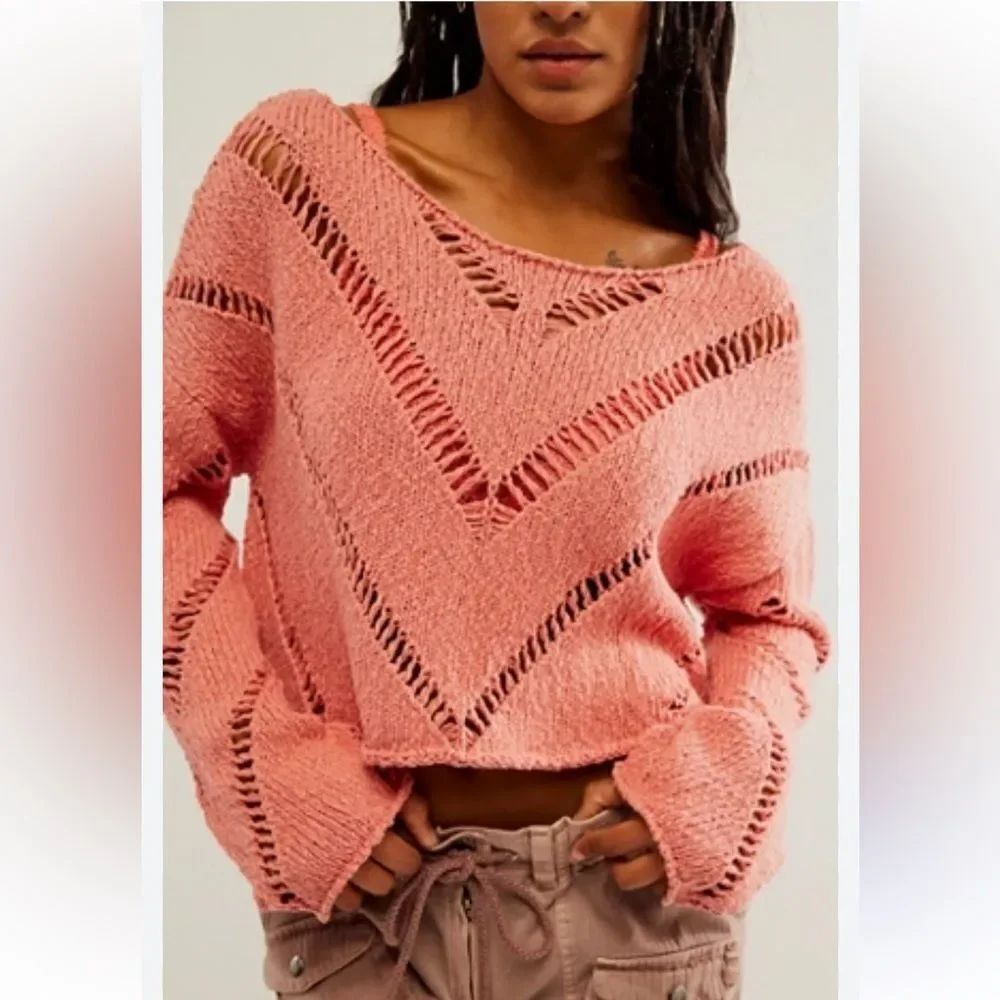 Free People Hayley Sweater size Large V Neck